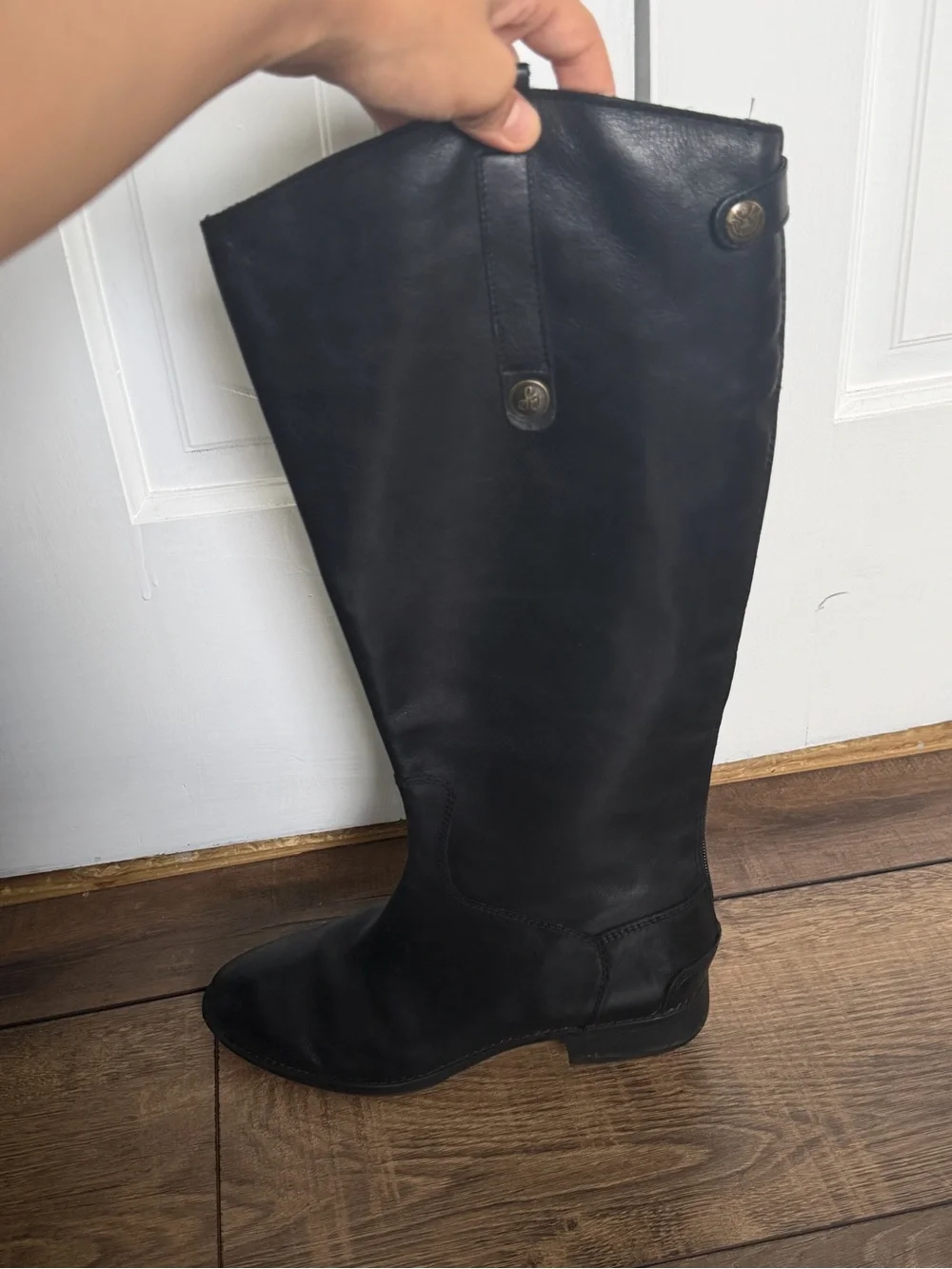 Sam Edelman Black Over-the-Knee Leather Boots